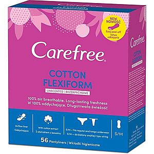 Carefree Cotton Flexiform slipové vložky bez parfumácie 56 ks vyobraziť