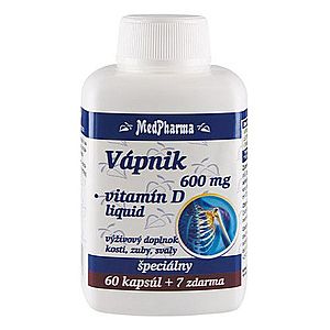 MEDPHARMA Vápnik 600 mg + vitamín D liquid 60 + 7 tabliet ZADARMO vyobraziť
