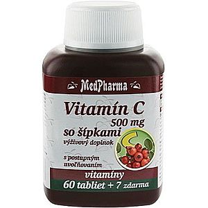MEDPHARMA Vitamín C 500 mg so šípkami 60 + 7 tabliet ZADARMO vyobraziť