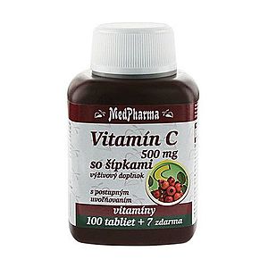 MEDPHARMA Vitamín C 500 mg so šípkami 100 + 7 tabliet ZADARMO vyobraziť