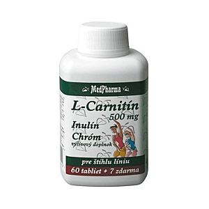 MEDPHARMA L-carnitín 500 mg + inulín + chróm 60 + 7 tabliet ZADARMO vyobraziť