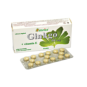 NATURICA Ginkgo 60 mg + vitamín E 30 tabliet vyobraziť