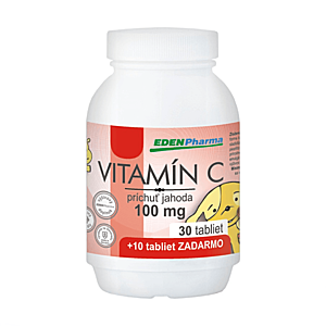 EDENPHARMA Vitamín C 100 mg príchuť jahoda 30 + 10 tabliet ZADARMO vyobraziť