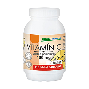 EDENPHARMA Vitamín C 100 mg príchuť pomaranč 30 + 10 tabliet ZADARMO vyobraziť