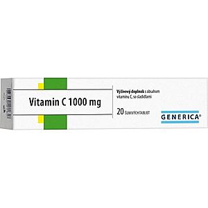 GENERICA Vitamín C 1000 mg 20 šumivých tabliet vyobraziť