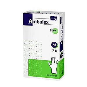 AMBULEX rukavice latexové veľkosť M 100 kusov vyobraziť
