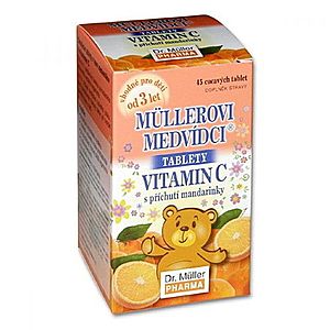 MÜLLEROVE MEDVEDÍKY Vitamín C s príchuťou mandarínky 45 tabliet vyobraziť