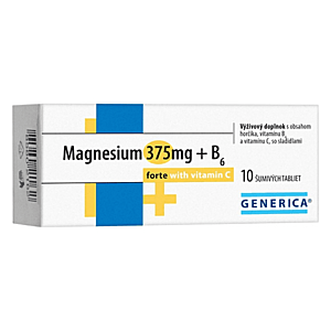 GENERICA Magnesium 375 mg + B6 forte s vitamínom C 10 šumivých tabliet vyobraziť