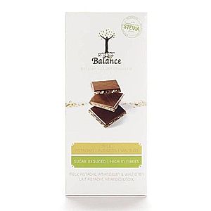 BALANCE Mliečna čokoláda so sladidlom zo stévie s príchuťou pistácie a mandle 85 g vyobraziť