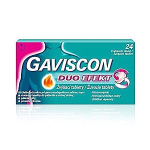 GAVISCON Duo efekt žuvacie tablety 24 kusov vyobraziť