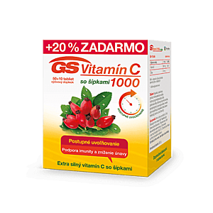 GS Vitamín C 1000 so šípkami 50 + 10 tabliet ZADARMO vyobraziť