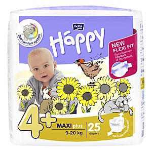 HAPPY Detské plienky 4+ maxi plus 25 kusov vyobraziť
