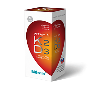 BIOMIN Vitamín K2 + D3 1000 I.U. 30 kapsúl vyobraziť
