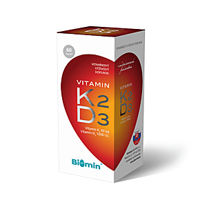 BIOMIN Vitamín K2 + D3 1000 I.U. 60 kapsúl vyobraziť