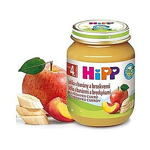 HiPP Príkrm 100% ovocie jablká, banány a broskyne 125 g vyobraziť