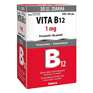 VITABALANS Vita B12 1 mg s príchuťou mäty 100 + 30 žuvacích tabliet ZADARMO vyobraziť