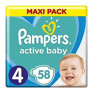 PAMPERS Active baby maxi pack 4 maxi 58 ks vyobraziť