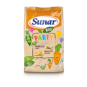 SUNAR Bio party mix hráškové a mrkvové detské chrumky 45 g vyobraziť