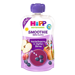 HIPP Bio smoothie mix jablko hruška čučoriedky 120 ml vyobraziť