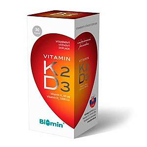 BIOMIN Vitamín K2 + vitamín D3 2000 IU premium 30 kapsúl vyobraziť