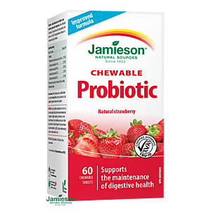 JAMIESON Probiotic s jahodovou príchuťou 60 cmúľacích tabliet vyobraziť