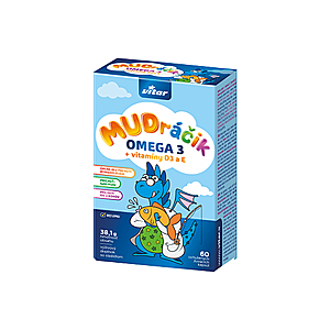 VITAR Mudráčik omega 3 + vitaminy D3 a E s príchuťou tutti-frutti 60 žuvacích kapsúl vyobraziť