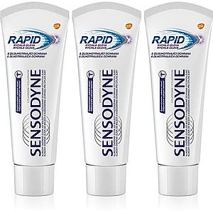 Sensodyne Rapid zubná pasta s fluoridom pre citlivé zuby 3x75 ml vyobraziť