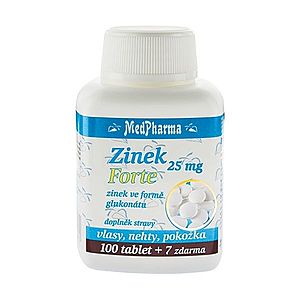 Zinok Forte 25 mg vo forme glukonátu - MedPharma, 107 tabliet, Zinok Forte 25 mg vo forme glukonátu - MedPharma, 107 tabliet vyobraziť