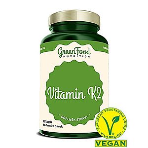 Vitamín K2 - GreenFood Nutrition, 60 kapsúl, Vitamín K2 - GreenFood Nutrition, 60 kapsúl vyobraziť