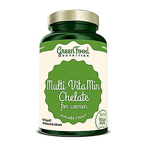 Multi VitaMin Chelát pre ženy - GreenFood Nutrition, 90 kapsúl, Multi VitaMin Chelát pre ženy - GreenFood Nutrition, 90 kapsúl vyobraziť