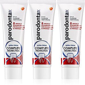 Parodontax Complete Protection Extra Fresh zubná pasta s fluoridom pre zdravé zuby a ďasná 3x75 ml vyobraziť