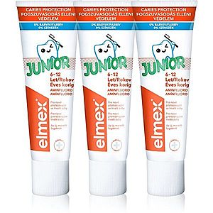 Elmex Junior 6-12 Years zubná pasta pre deti 3x75 ml vyobraziť