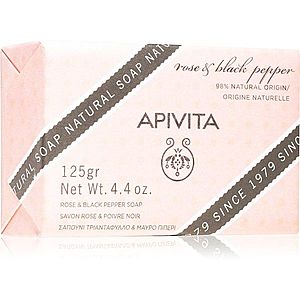 Apivita Natural Soap Rose & Black Pepper čistiace tuhé mydlo 125 g vyobraziť