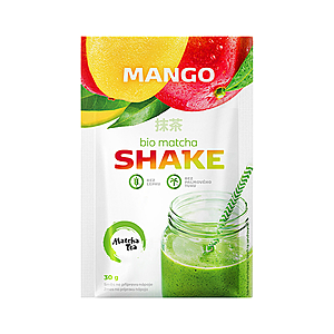 BIO Matcha Tea Shake, 30 g Matcha Tea Shake Mango, BIO Matcha Tea Shake, 30 g Matcha Tea Shake Mango vyobraziť