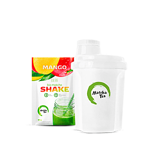 BIO Matcha Tea Shake, 30 g Matcha Tea Shake Mango + šejker, BIO Matcha Tea Shake, 30 g Matcha Tea Shake Mango + šejker vyobraziť