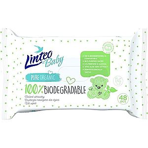 Linteo Baby 100% Biodegradable detské jemné vlhčené obrúsky 48 ks vyobraziť