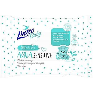 Linteo Baby Aqua Sensitive detské jemné vlhčené obrúsky 10 ks vyobraziť