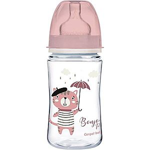 Canpol babies Bonjour Paris dojčenská fľaša 3m+ Pink 240 ml vyobraziť