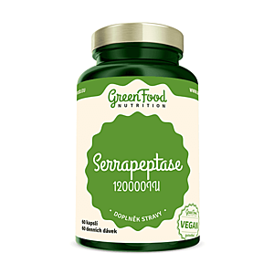 Serrapeptase 120000IU - GreenFood Nutrition, 60 kapsúl, Serrapeptase 120000IU - GreenFood Nutrition, 60 kapsúl vyobraziť