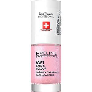 Eveline Cosmetics Nail Therapy Care & Colour kondicionér na nechty 6 v 1 odtieň Shimmer Pink 5 ml vyobraziť