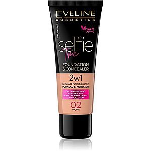 Eveline Cosmetics Selfie Time make-up a korektor 2 v 1 odtieň 02 Ivory 30 ml vyobraziť