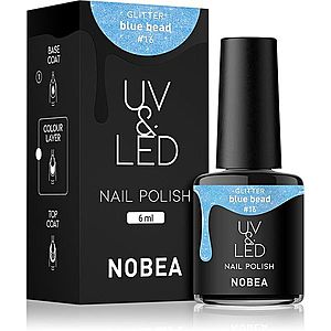 NOBEA UV & LED Nail Polish gélový lak na nechty s použitím UV/LED lampy lesklý odtieň Blue bead #16 6 ml vyobraziť
