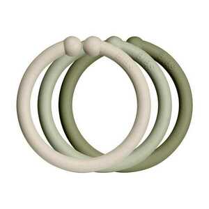 BIBS Loops krúžky vanilla/sage/olive vyobraziť