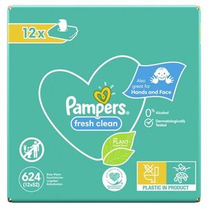 Pampers Baby wipes FRESH CLEAN 12X52KS vyobraziť