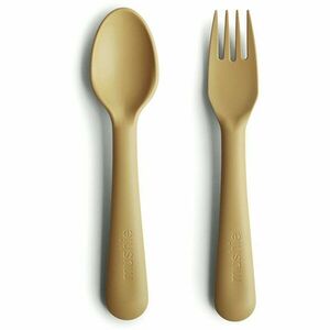 Mushie Fork and Spoon Set príbor Mustard 2 ks vyobraziť