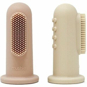 Mushie Finger Toothbrush detská zubná kefka na prst Shifting Sand/Blush 2 ks vyobraziť