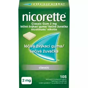 Nicorette Classic Gum 2 mg gum.med.105 x 2 mg vyobraziť