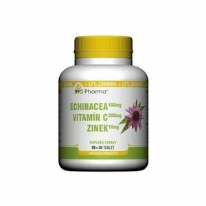 BIO PHARMA Echinacea, vitamín C, zinok 90 + 30 tabliet ZADARMO vyobraziť