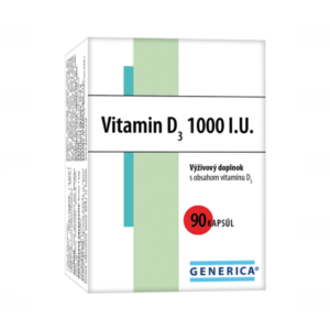 GENERICA Vitamín D3 1000 I.U. 90 kapsúl vyobraziť