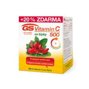 GS vitamín C 500 so šípkami 50 + 10 tabliet ZADARMO vyobraziť